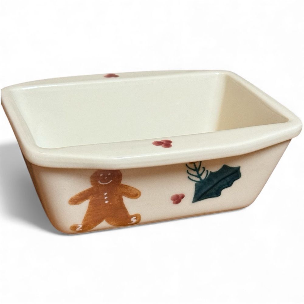 Vintage Discontinued Hartstone Ceramic Stoneware Gingerbread Mini Loaf Pan 90’s